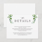 Groene Garland Greenery Wedding Enclosure Kaart (Voorkant / Achterkant)