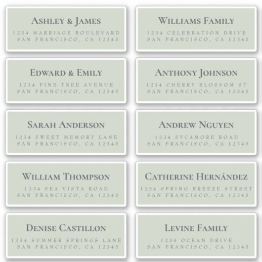 Groene Gast Adresetiketten BESTEL 6" of 8"! Sticker (Voorkant)