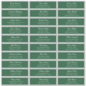 Groene gasten namen adres. Bruiloft verzendlabel Sticker (Voorkant)