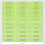 Groene gasten namen adres. Bruiloft verzendlabel Sticker<br><div class="desc">Groene verzendadres sticker voor elke gast.</div>
