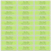 Groene gasten namen adres. Bruiloft verzendlabel Sticker (Voorkant)
