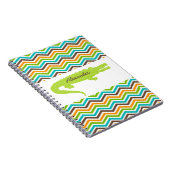 Groene Gator op Chevron gepersonaliseerd Notitiebo Notitieboek (Rechterzijde)
