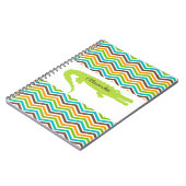 Groene Gator op Chevron gepersonaliseerd Notitiebo Notitieboek (Linkerzijde)
