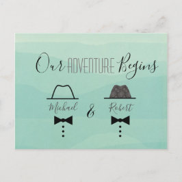 Groene Gay Bruiloft Save The Date Aankondigingskaart