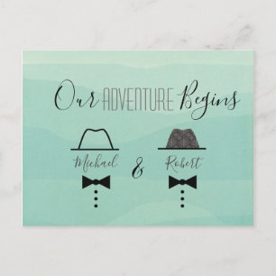 Groene Gay Bruiloft Save The Date Aankondigingskaart