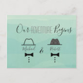 Groene Gay Bruiloft Save The Date Aankondigingskaart (Voorkant)