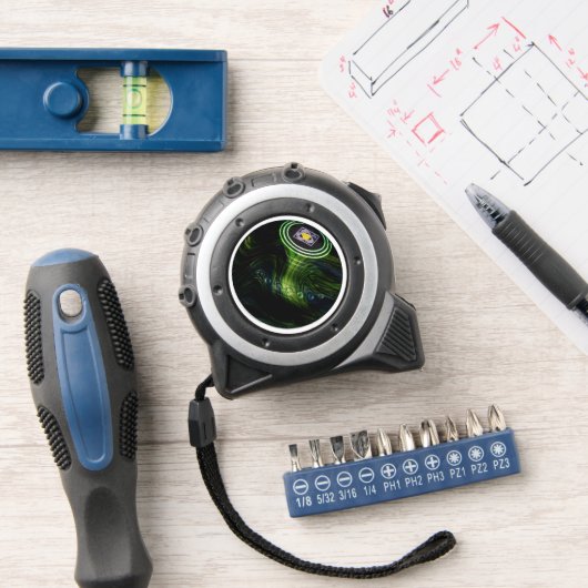 Groene gazon kom, meetlint rolmaat (Workshop)