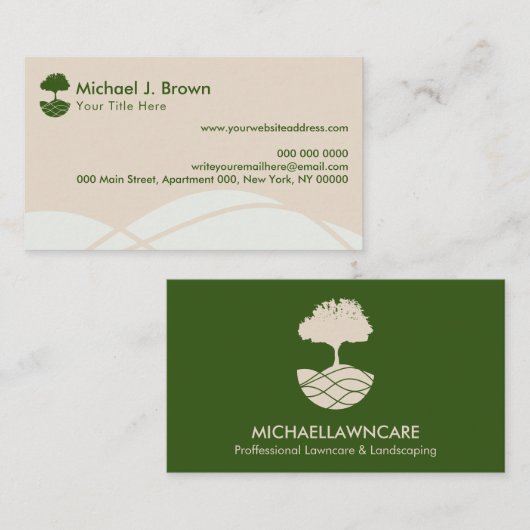 Groene gazon zorg landschap Outdoor Tuinman Visitekaartje (Voorkant / Achterkant)
