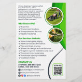 Groene Gazonverzorging Landschapsarchitectuur Maai Flyer (Achterkant)