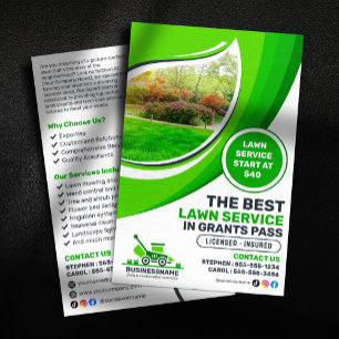 Groene Gazonverzorging Landschapsarchitectuur Maai Flyer