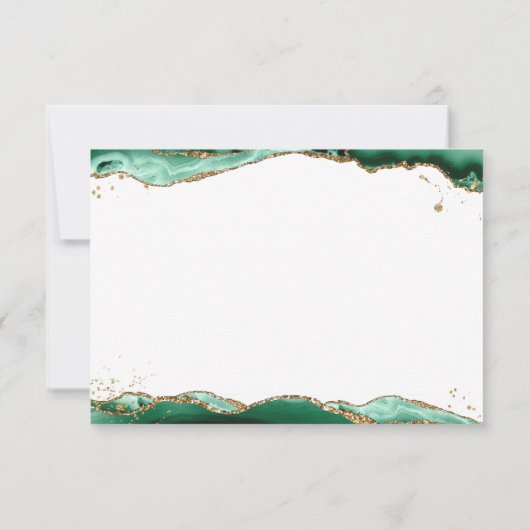 Groene geanide monogram van het Geode Manuscript G Notitiekaartje (Achterkant)