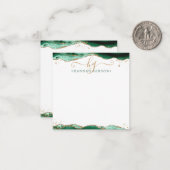 Groene geanide van het Manuscript van de Geode Mon Notitiekaartje (Voorkant / Achterkant in situ)