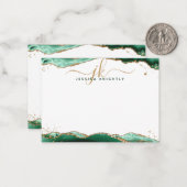 Groene geanide van het Manuscript van de Geode Mon Notitiekaartje (Voorkant / Achterkant in situ)