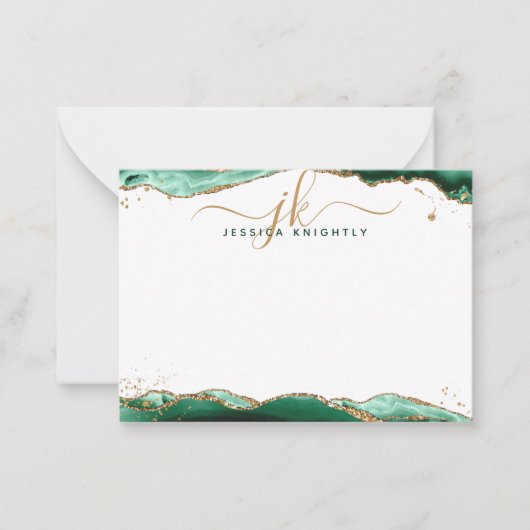 Groene geanide van het Manuscript van de Geode Mon Notitiekaartje (Voorkant)