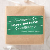 Groene geanterde kerkbordvakantieetiketten etiket (Insitu)