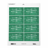 Groene geanterde kerkbordvakantieetiketten etiket (Full Sheet)