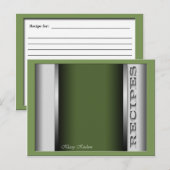 Groene geavanceerde Recipe-kaarten Briefkaart (Voorkant / Achterkant)