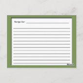 Groene geavanceerde Recipe-kaarten Briefkaart (Achterkant)
