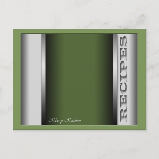 Groene geavanceerde Recipe-kaarten Briefkaart (Voorkant)