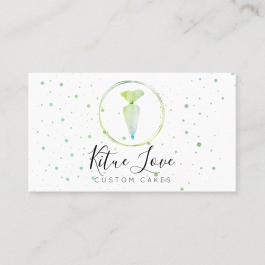 Groene gebak Baker Patisserie Chef Visitekaartje (Voorkant)