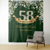 Groene gebladerte bladeren eucalyptus gouden verja wandkleed (In situ)