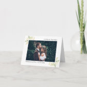 Groene gebladerte botanische bruiloft dank u kaart (Voorkant)