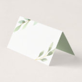 Groene gebladerte botanische tafel plaats kaart (Achterkant)