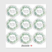 Groene gebladerte krans dank u set sticker (Vel)