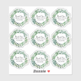 Groene gebladerte krans dank u set sticker