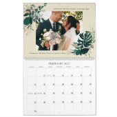 Groene gebladerte Passen getrouwd eerste jaar brui Kalender (Feb 2027)