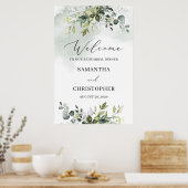 Groene gebladerte repetitie diner welkomstbord poster (Keuken)