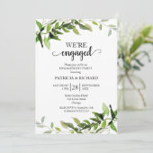 Groene gebladerte We zijn verloofd feest Kaart (Staand voorkant)