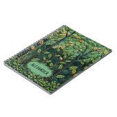 Groene geborduurde Natuur bosbomen buiten Notitieboek (Linkerzijde)