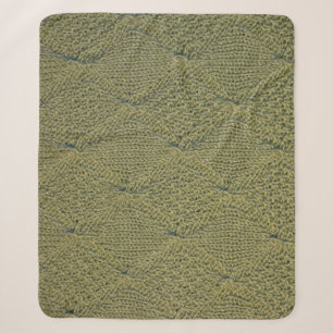 Groene gebreide stof: close-up textuur sherpa deken