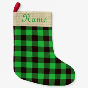 Groene gebuffelaar gepersonaliseerd kleine kerstsok