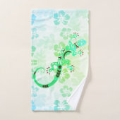 Groene Gecko Hibiscus Bad Handdoek (Handdoek)