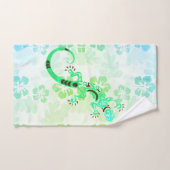 Groene Gecko Hibiscus Bad Handdoek (Handdoek)