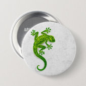 Groene Gecko op een witte muur Ronde Button 7,6 Cm (Voorkant /achterkant)