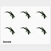 Groene GECKO-overzicht Ronde Sticker (Vel)