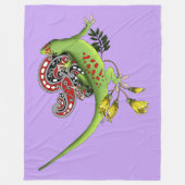 Groene Gecko Stam Lavendel Rood Fleece Deken (Voorkant)