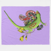 Groene Gecko Stam Lavendel Rood Fleece Deken (Voorkant (Horizontaal))