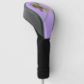 Groene Gecko Stam Lavendel Rood Golfheadcover (Schuin)