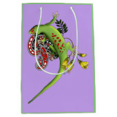 Groene Gecko Stam Lavendel Rood Medium Cadeauzakje (Voorkant)