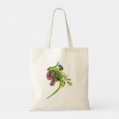 Groene Gecko Stam Lavendel Rood Tote Bag (Achterkant)