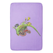 Groene Gecko Tribal Paarse Badmat (Voorkant Verticaal)