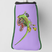 Groene Gecko Tribal Paarse Golfheadcover (Draai 90)