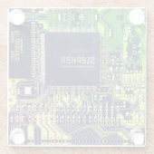 Groene gedrukte printplaat • Geek elektronische PC Glazen Onderzetter (Achterkant)