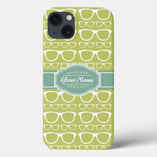 Groene geekglazen op maat Case-Mate iPhone case (Achterkant)