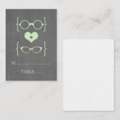 Groene geeky-brillenglazen plaatskaartje (Voorkant / Achterkant)