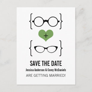 Groene Geeky Glasses sparen het Briefkaart van de 